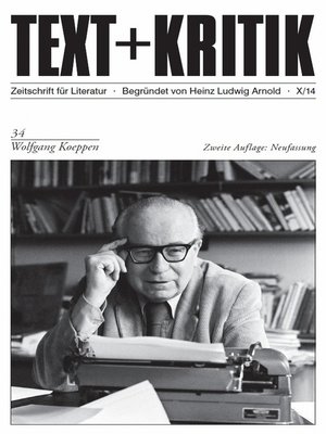 cover image of TEXT+KRITIK 34/Neufassung--Wolfgang Koeppen